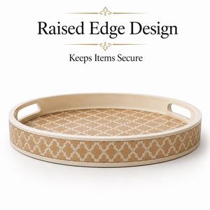Luxury Bone Inlay Decorative Serving Tray Handmade Floral Accent Piece for Coffee <b>Table</b> <b>Console</b> and Bedroom Display - Product Image 3