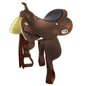 Selle de cheval western en cuir artisanal de qualité supérieure pour ranch, trail, barrel racing, roping, équipement d'équitation de loisir, directement de l'usine - Product Image 4
