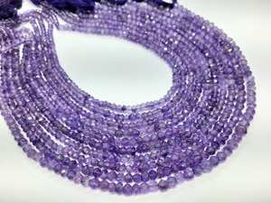 Cuentas facetadas de amatista natural de Brasil de 4-4.5 mm, cuentas facetadas de amatista genuina para la fabricación de joyería al por mayor. - Product Image 5