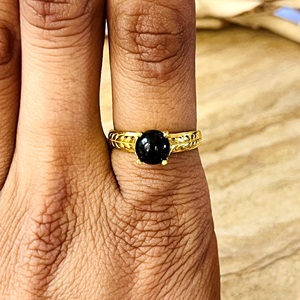 Market Favorite Onyx <b>Rings</b> <b>Dainty</b> Brass <b>Rings</b> For Women 18k Gold Plated Vintage Floral Band Fashion Jewelry Wholesale/OEM/ODM - Product Image 4