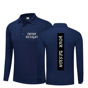 เสื้อผ้าแฟชั่น DROGEN EXPORT สีกรมท่าสำหรับผู้ชายไซส์ใหญ่ ผ้าเจอร์ซีย์ แขนยาว ผ้าฝ้าย 100% ระบายอากาศได้ดี ลาย 3 มิติ ทันสมัย เหมาะสำหรับกอล์ฟ - Product Image 1