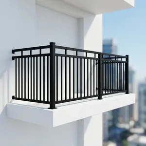 Barandillas minimalistas de acero para balcones, montadas en la pared, resistentes al óxido, para uso en balcones exteriores. - Product Image 6