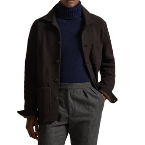 Premium Heavyweight Wool Blend Utility Shirt Jacket Men Heritage Overshirt OEM Custom Americana Workwear Outerwear Reinforced - Product Image 4