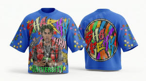 Camiseta de Hombre de Alta Calidad, 100% Algodón, Diseño de Logotipo Personalizado Vintage, Corte Holgado, Transpirable, Estilo Casual de Verano, Oversize, Hip Hop - Product Image 3