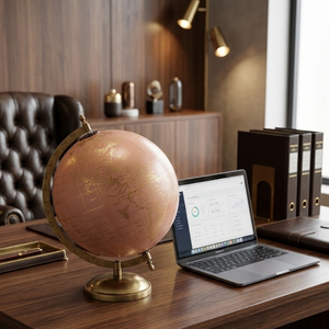 ลูกโลกตั้งโต๊ะทันสมัยพร้อมขาตั้งเหล็กและพลาสติก |   ลูกโลกแผนที่โลกตกแต่งสำหรับโต๊ะทำงาน ห้องอ่านหนังสือ และตกแต่งภายในบ้าน - Product Image 2