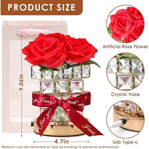 Lampe de table en forme de rose, petite veilleuse pour la cuisine, alimentée par piles, cadeau pour la fête des mères, cadeau pour petite amie, fleurs artificielles de table - Product Image 1