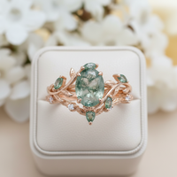 Bague de fiançailles classique 2 carats, pierre précieuse ovale, sertie à griffes, motif vigne inspiré de la nature, or blanc, personnalisable pour mariage et anniversaire