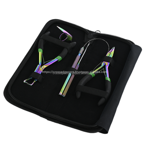 Kit d'outils d'extension de cheveux personnalisés, extracteur de micro perles et pince à sertir anneau de séparation de cheveux boucle avec fil et crochet outils avec étui - Product Image 1