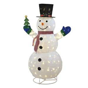 Pupazzo di Neve Pre-Illuminato da 1,75 m con Albero Piccolo, 200 LED Bianchi Caldi, Decorazioni Natalizie da Giardino, Design Facile da Montare - Product Image 2