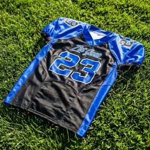 Camiseta de Fútbol Americano Zee Good 23 Azul y Negra para Hombre, Manga Corta, Cuello en V, Transpirable, de Poliéster, Talla Adulto - Product Image 3
