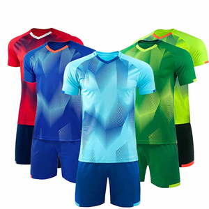 Conjunto de Camiseta de Fútbol Sublimada con Diseño Geométrico Azul para Hombre, Uniforme de Manga Corta que Absorbe la Humedad, Ropa Deportiva para Adultos para Todas las Temporadas - Product Image 2