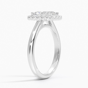 Anillo BOJ 0111 con Corte Radiante, Plata 925, Flor de Loto, Engaste de Puntas, Anillo Solitario con Diamante de 2ct, Color D, VVS1, Moissanita, Certificado GRA - Product Image 2