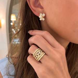 Anillo de Cuerda con Diamantes Cultivados en Laboratorio de 1.60ctw, en Oro Sólido de 14K/18K, con Múltiples Hileras y Banda Trenzada, Precio de Fábrica al por Mayor B2B - Product Image 4