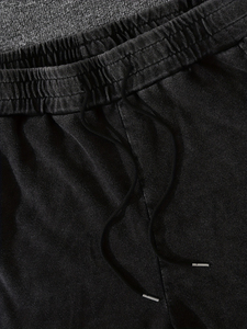 Ensemble T-shirt et short pour homme ELEGANT CORPORATION, col rond noir, imprimé, décontracté, été, polyester/coton, respirant, tissage non tissé - Product Image 5