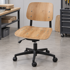 Siège de chaise de bureau en panneau de contreplaqué moulé sur mesure avec cadre interne et pieds de soutien renforcés, conception ergonomique incurvée de qualité commerciale - Product Image 6