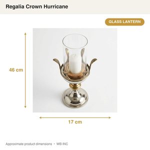 Handmade 46 cm Tall Brass and Glass Candle <b>Lantern</b> with Claw Crown Nickel Antique <b>Gold</b> Finish Votive Holder for Home Decor - Product Image 6
