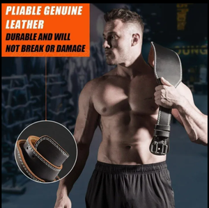 Cinturón de Levantamiento de Pesas de Cuero Genuino Personalizable de Diseño Popular, Estructura Reforzada, Capacidad de Carga de 1 lb - Product Image 2
