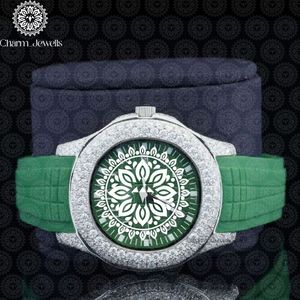 Reloj de Lujo para Hombre Charm Jewells, Acero Inoxidable, Esfera de 40 mm, Correa de 20 mm, Bisel con Diamantes, Cierre Oculto con Botón, Movimiento Mecánico - Product Image 4