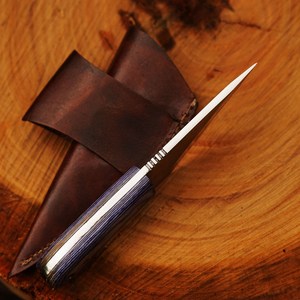 มีดคิริดาชิเหล็กคาร์บอน Nordic Forge ด้ามไม้แบบเต็มด้าม มีด EDC พร้อมปลอกหนัง มีดทำมือสั่งทำพิเศษ - Product Image 4