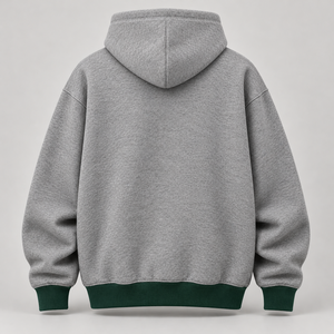 Sudadera con Capucha Extra Grande Personalizable de 500 GSM en Gris Jaspeado, con Logotipo Personalizado, Estilo Urbano - Product Image 2