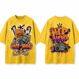 Camiseta Personalizada de Gran Tamaño con Logotipo DTG, Camiseta para Hombre con Estilo Desgastado, 100% Algodón, Ropa Urbana Personalizada, Unisex, Vintage - Product Image 1