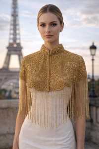 Multiple Colors Haute Couture Dress Decoration Gold <b>White</b> Beading Trimming Beaded Trim Fringe - Product Image 3