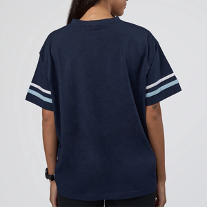 T-shirt décontracté pour femmes en jersey à manches courtes, respirant, coupe décontractée, imprimé uni, logo brodé - Product Image 2
