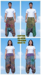 Nouveau pantalon Aladdin en coton style bohème pour femme, coupe ample, respirant, écologique, tissu vintage, taille haute, idéal pour le yoga et les loisirs en hiver - Product Image 4