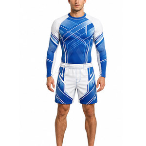 MMA Rash Guard And Shorts Set For Training With Sublimation Design <b>Athletic</b> Wear For Fighting Fitness And Sports Activities - Product Image 3