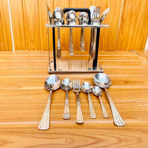 Juego de Cubiertos de Acero Inoxidable, Juego de Cubiertos de Plata con Pulido Espejo de 6 Piezas, Aptos para Contacto con Alimentos, Cubiertos Elegantes para Suministros de Restaurante - Product Image 3