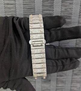 Montre-bracelet pour homme en moissanite VVS de haute qualité, bracelet en acier inoxydable, mouvement à quartz, style hip-hop glacé, vente chaude - Product Image 5