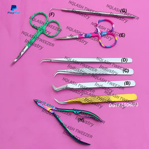 Pince à cils professionnelle en acier inoxydable pour extensions de cils, légère, marque privée - Product Image 2