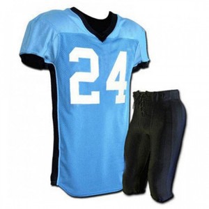 Conjunto de Jersey de Fútbol Americano Azul Claro para Hombre, Número 24, Cuello en V, Manga Corta, Malla Transpirable en la Parte Delantera, Absorbe la Humedad - Product Image 1