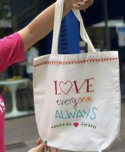 <b>White</b> Cotton Canvas <b>Tote</b> <b>Bag</b> Hand Beaded Palm Tree Embroidery Reusable Shopping Shoulder <b>Bag</b> Eco Friendly Grocery Market Handbag - Product Image 6