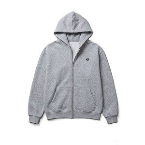 Sudaderas con capucha de cremallera completa para hombre, de algodón gris, forro polar, corte regular, estilo urbano, con logo personalizado, chaqueta con capucha lisa, venta al por mayor OEM - Product Image 4