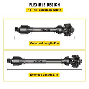 Serie 5 trattore PTO albero 1-3/8 \ "con 6 scanalatura entrambe le estremità 43 \"-57 \ "spazzola maiale/finitura falciatrice nero PTO albero W/frizione Slip - Product Image 4