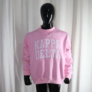 Sudadera rosa bebé con cuello alto, 100% algodón, aplique bordado en blanco, cuello ancho, URBAN PRODUCTIONS - Product Image 3