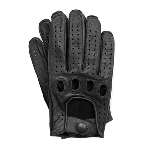 Gants de sport en cuir, respirants, perforés, longueur poignet, style uni, sans doublure, pour le cyclisme, utilisation printemps et automne - Product Image 1