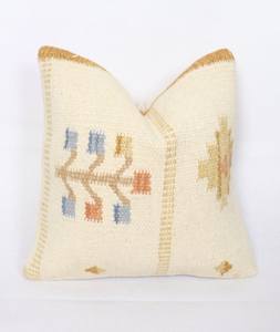 Funda de Cojín Kilim de Lana Hecha a Mano, Estilo Turco Vintage Boho, Funda de Almohada Kilim de Lana Tejida a Mano, Decoración Étnica Tribal - Product Image 1