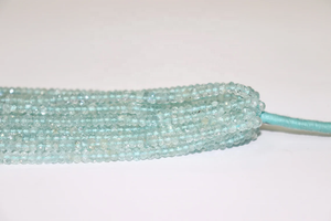 Natural Blue Aquamarine Faceted Rondelle Beads Strand of Aquamarine Rondelle Beads - Product Image 3