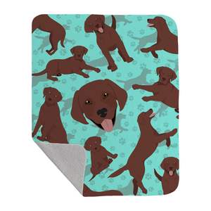Manta acolchada de Chocolate Labrador Retriever 50x60 suave ligero patrón de ilustraciones cama sofá manta para mascotas y mantas - Product Image 1