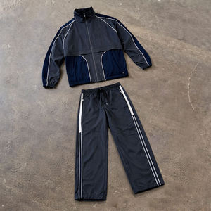 Conjunto Deportivo Unisex de Color Sólido con Cierre de Cremallera en las Mangas Largas, Transpirable, Ecológico, Ligero, de Algodón, para Invierno - Product Image 1