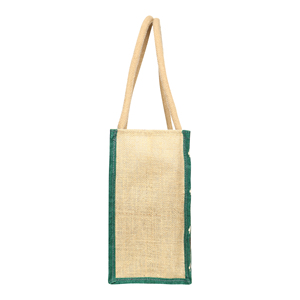 Sacs Double R en jute naturel vert, sac fourre-tout avec fermeture éclair et poignée en corde, taille personnalisée pour l'emballage de cadeaux en détail, sac de marché réutilisable - Product Image 3