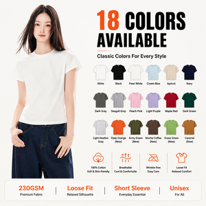 Camiseta Casual de Manga Corta para Mujer, Talla Grande, Ecológica, 100% Algodón Peinado, con Opción de Logotipo Personalizado, Venta al Por Mayor - Product Image 2