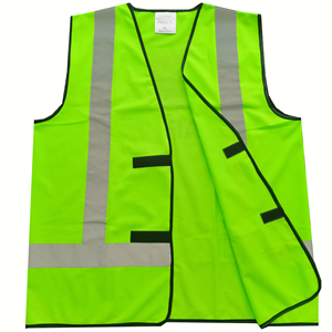 High Visibility Reflective Safety <b>Vest</b> Unisex Polyester Workwear XL Green Zipper Closure CE Certified - Product Image 1