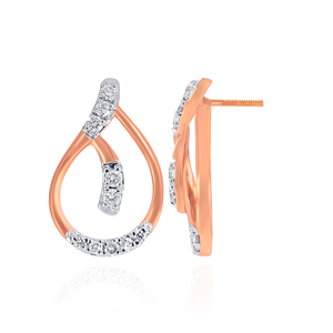 ต่างหูเพชรทรงหยดน้ำ All-Shine Czarina Diamond Studs ทองคำชมพู 18K เพชรทรงกลมเพาะเลี้ยงในห้องปฏิบัติการ เครื่องประดับหรูหราทันสมัย - Product Image 4