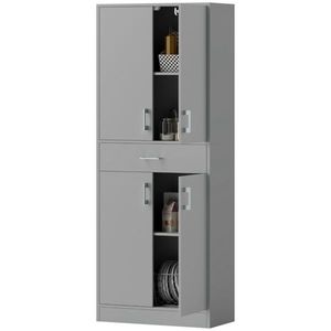 "Modern Wood & Aluminium Freestanding <b>Kitchen</b> <b>Storage</b> Cabinet" - Product Image 2