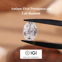 SHREERAJ SOLITAIRE Diamantes Sueltos Ovalados de Corte Portugués Cultivados en Laboratorio, 2CT, Color DEF, Claridad VVS2/VS1, Excelente IGI