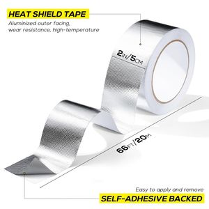 Cinta Adhesiva Reflectante de Calor de Aluminio Plateado de 2 pulgadas x 66 pies, de Alta Temperatura, con Fibra de Vidrio, para Escape de Automóviles y Mangueras en U - Product Image 2