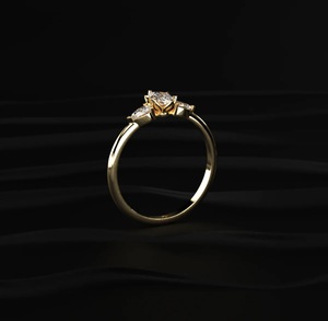 Anillo de Diamantes con Corte Marquesa, Chapado en Oro, Plata 925, Forma de Pera, Joyería de Boda para Mujer - Product Image 2